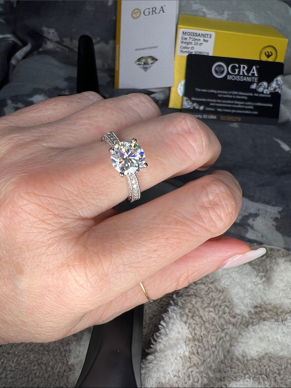 2ct Moissanite Round Solitaire Engagement Ring in Silver
